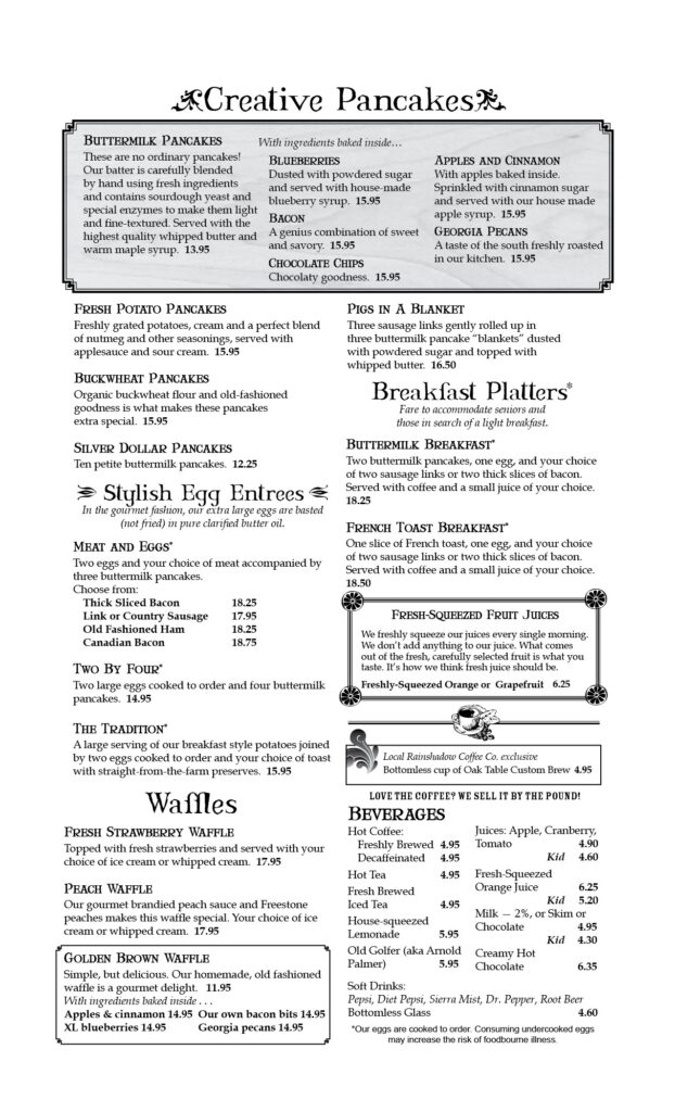 Breakfast Menu Page 1